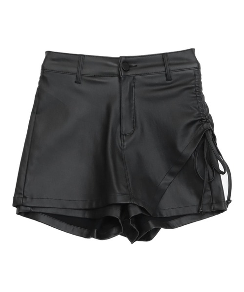 ANAP（アナップ）の「ストレッチ シンプル ギャザー レザーショーパン（その他パンツ・レディース・ブラック・M）」の8枚目の写真