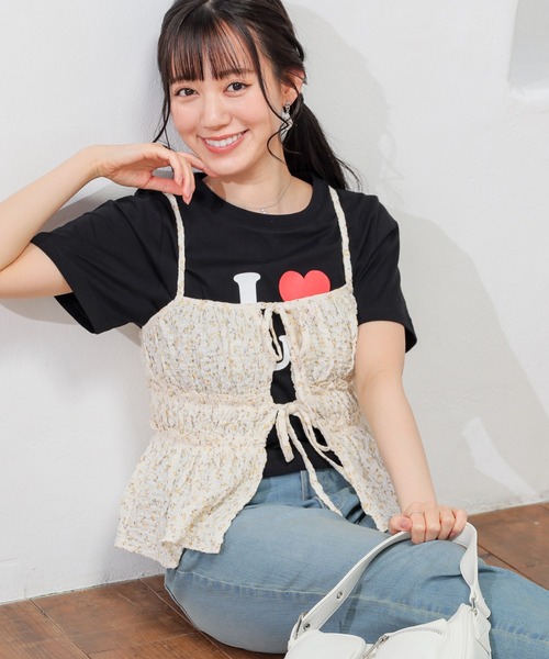 Honeys（ハニーズ）の「リボン付キャミソール（キャミソール・レディース・サックスブルー系/ネイビー系/ホワイト系・L/M/S）」の6枚目の写真