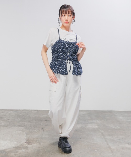 Honeys（ハニーズ）の「リボン付キャミソール（キャミソール・レディース・サックスブルー系/ネイビー系/ホワイト系・L/M/S）」の8枚目の写真