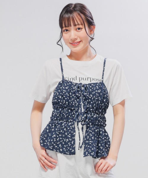 Honeys（ハニーズ）の「リボン付キャミソール（キャミソール・レディース・サックスブルー系/ネイビー系/ホワイト系・L/M/S）」の10枚目の写真