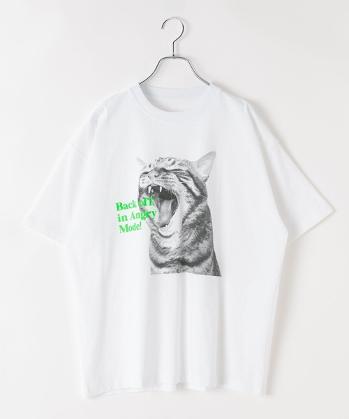 PBLIM（ページボーイリム）の「《UNISEX》シャウトキャットT　猫 / フロントプリント（Tシャツ/カットソー・レディース・オフホワイト/グレー・FREE）」の15枚目の写真