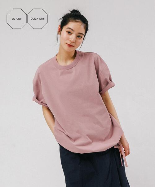 EKAL(エカル)の「DRY OUT LOOSE FIT T-SHIRTS(Tシャツ/カットソー・レディース・ホワイト/ピンク/ブラック・ONE)」の3枚目の写真