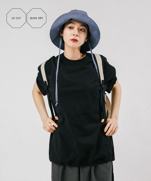 EKAL(エカル)の「DRY OUT LOOSE FIT T-SHIRTS(Tシャツ/カットソー・レディース・ホワイト/ピンク/ブラック・ONE)」の1枚目の写真