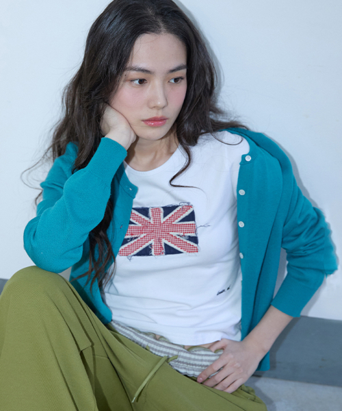 MICHIKO LONDON(ミチコ ロンドン)の「ユニオンジャックパッチワークTシャツホワイト(Tシャツ/カットソー・レディース・その他・MEDIUM/SMALL)」の1枚目の写真