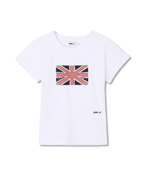 MICHIKO LONDON(ミチコ ロンドン)の「ユニオンジャックパッチワークTシャツホワイト(Tシャツ/カットソー・レディース・その他・MEDIUM/SMALL)」の6枚目の写真