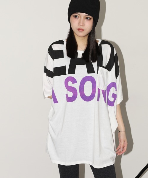 FUNALIVE(ファンアライブ)の「BIGロゴドルマンTチュニック 半端袖(Tシャツ/カットソー・レディース・カーキ/ホワイト/ブラック・L)」の12枚目の写真