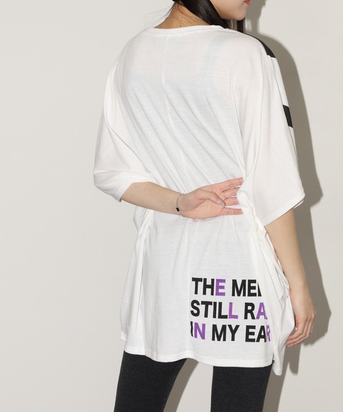 FUNALIVE(ファンアライブ)の「BIGロゴドルマンTチュニック 半端袖(Tシャツ/カットソー・レディース・カーキ/ホワイト/ブラック・L)」の15枚目の写真