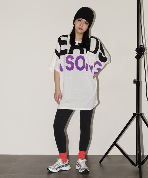FUNALIVE(ファンアライブ)の「BIGロゴドルマンTチュニック 半端袖(Tシャツ/カットソー・レディース・カーキ/ホワイト/ブラック・L)」の17枚目の写真