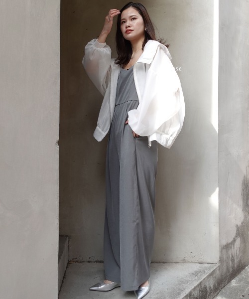 CORNERS（コーナーズ）の「シアーボリュームスリーブマウンテンパーカー（ブルゾン・レディース・グレイッシュベージュ/ブラック/アイボリー・M）」の15枚目の写真