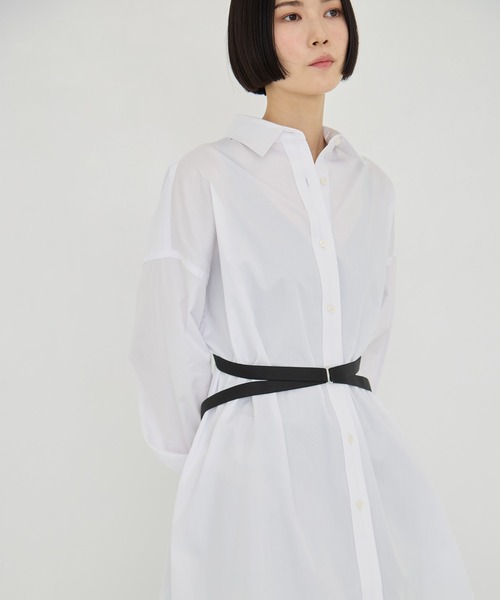 JOHN LAWRENCE SULLIVAN（ジョンローレンスサリバン）の「【JOHN LAWRENCE SULLIVAN/ジョンローレンスサリバン】COTTON SATIN OVERSIZED SHIRT/コットンサテンオーバーサイズシャツ（シャツ/ブラウス・レディース・ホワイト/サックスブルー・S）」の5枚目の写真