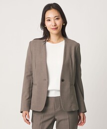 リネンライクドビー Vネックジャケット ‐セットアップ対応・マシンウォッシャブル‐＜A DAY IN THE LIFE＞