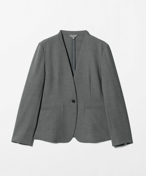 A DAY IN THE LIFE UNITED ARROWS(アデイインザライフユナイテッドアローズ)の「リネンライクドビー Vネックジャケット ‐セットアップ対応・マシンウォッシャブル‐<A DAY IN THE LIFE>(テーラードジャケット・レディース・ベージュ/ネイビー/モカ/グレー系・38/36/40)」の22枚目の写真
