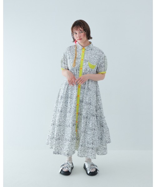 unica(ユニカ)の「manyBearカラフルシャツワンピース laides(ワンピース・レディース・オフホワイト/ブラック・F)」の4枚目の写真