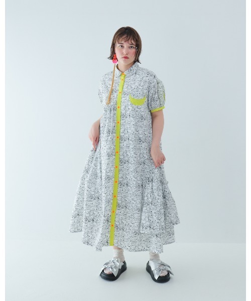 unica(ユニカ)の「manyBearカラフルシャツワンピース laides(ワンピース・レディース・オフホワイト/ブラック・F)」の5枚目の写真