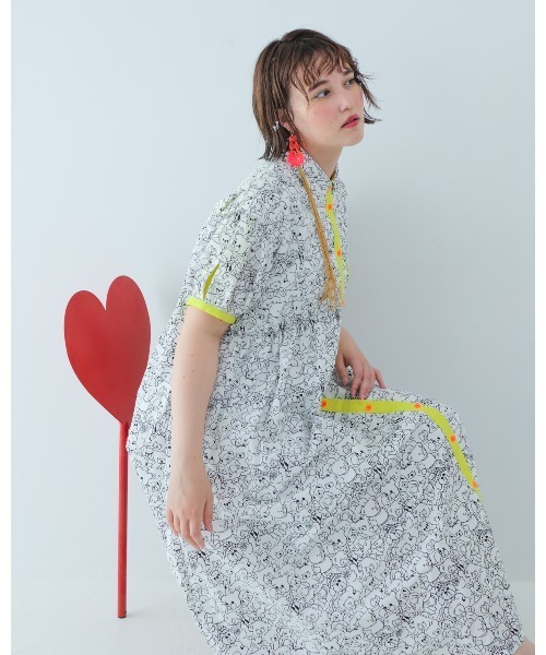unica(ユニカ)の「manyBearカラフルシャツワンピース laides(ワンピース・レディース・オフホワイト/ブラック・F)」の12枚目の写真