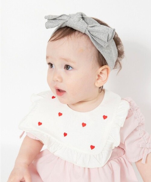 BRANSHES(ブランシェス)の「スクエアフリルスタイ(スタイ/よだれかけ・キッズ・アイボリー/ピンク・FREE)」の8枚目の写真