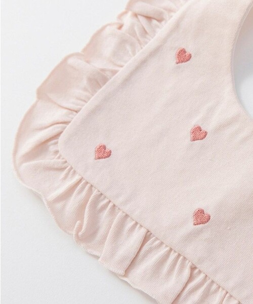 BRANSHES(ブランシェス)の「スクエアフリルスタイ(スタイ/よだれかけ・キッズ・アイボリー/ピンク・FREE)」の4枚目の写真