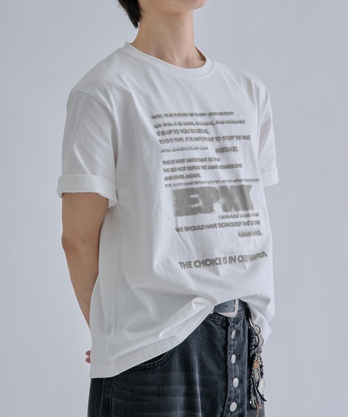 EPNK（イーピーエヌケー）の「Fade graphic tee / フェードグラフィックTee（Tシャツ/カットソー・メンズ・オフホワイト/ブラック・SMALL/MEDIUM/LARGE）」の8枚目の写真