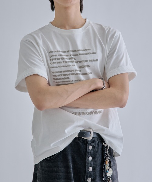 EPNK（イーピーエヌケー）の「Fade graphic tee / フェードグラフィックTee（Tシャツ/カットソー・メンズ・オフホワイト/ブラック・SMALL/MEDIUM/LARGE）」の9枚目の写真