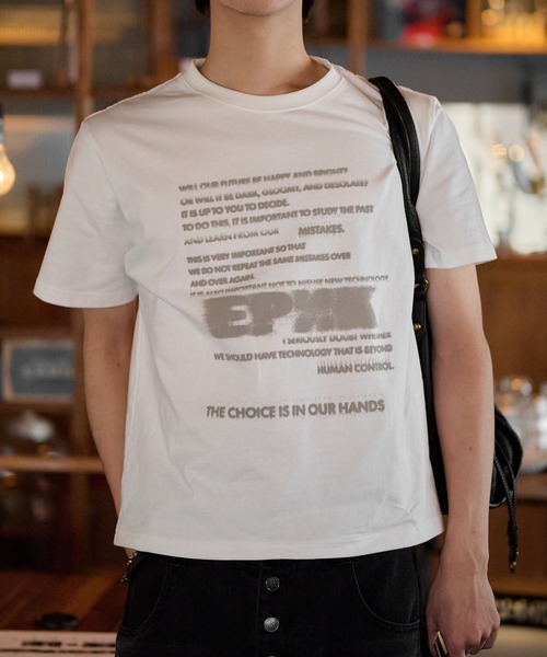 EPNK（イーピーエヌケー）の「Fade graphic tee / フェードグラフィックTee（Tシャツ/カットソー・メンズ・オフホワイト/ブラック・SMALL/MEDIUM/LARGE）」の20枚目の写真