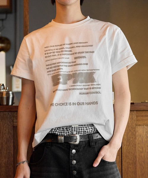 EPNK（イーピーエヌケー）の「Fade graphic tee / フェードグラフィックTee（Tシャツ/カットソー・メンズ・オフホワイト/ブラック・SMALL/MEDIUM/LARGE）」の21枚目の写真
