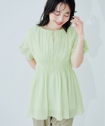 〈osono〉ねじり袖ペプラムチュニック