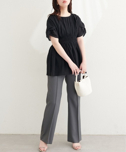 natural couture(ナチュラルクチュール)の「〈osono〉ねじり袖ペプラムチュニック(シャツ/ブラウス・レディース・その他2/その他1/ミント/ブラック/ピンク/オフホワイト/その他4/その他3・FREE)」の19枚目の写真