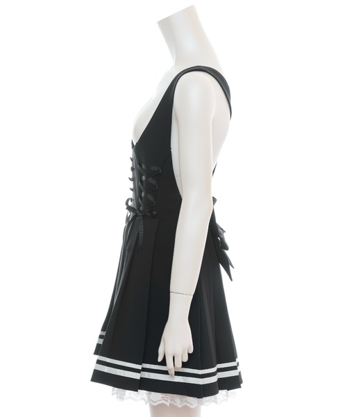 Secret Honey（シークレットハニー）の「プリーツジャンパードレス（スカート・レディース・ブラック/ピンク/グレー・MEDIUM）」の6枚目の写真