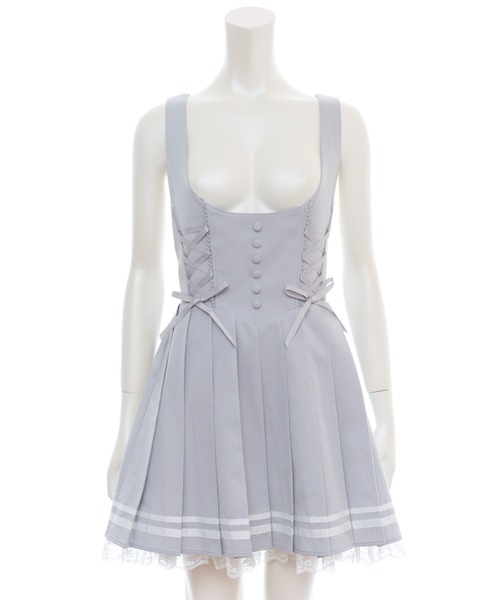 Secret Honey（シークレットハニー）の「プリーツジャンパードレス（スカート・レディース・ブラック/ピンク/グレー・MEDIUM）」の8枚目の写真