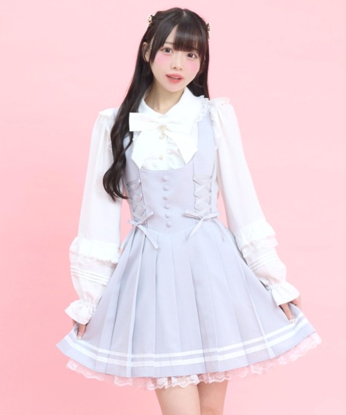 Secret Honey（シークレットハニー）の「プリーツジャンパードレス（スカート・レディース・ブラック/ピンク/グレー・MEDIUM）」の14枚目の写真