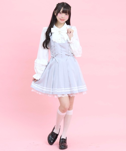 Secret Honey（シークレットハニー）の「プリーツジャンパードレス（スカート・レディース・ブラック/ピンク/グレー・MEDIUM）」の15枚目の写真