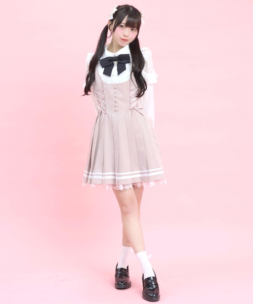 Secret Honey（シークレットハニー）の「プリーツジャンパードレス（スカート・レディース・ブラック/ピンク/グレー・MEDIUM）」の18枚目の写真