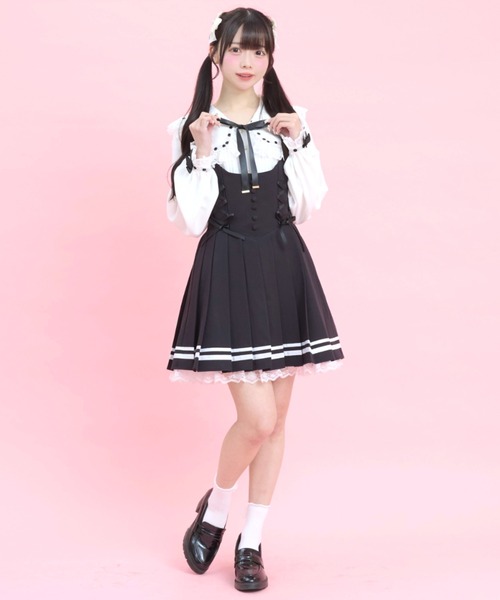 Secret Honey（シークレットハニー）の「プリーツジャンパードレス（スカート・レディース・ブラック/ピンク/グレー・MEDIUM）」の12枚目の写真