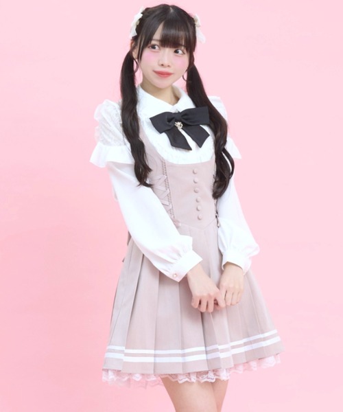 Secret Honey（シークレットハニー）の「プリーツジャンパードレス（スカート・レディース・ブラック/ピンク/グレー・MEDIUM）」の17枚目の写真