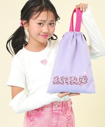 ANAP kids（アナップキッズ）の「ヒョウ柄 ロゴ シューズケース（ハンドバッグ）」