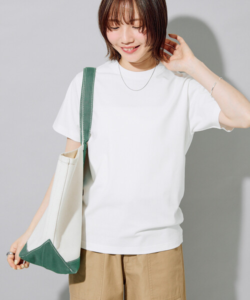 FREAK'S STORE（フリークスストア）の「限定展開　<接触冷感・吸水速乾・UVカット・抗菌・防臭>STORATECH(ストラテック) ベーシック 半袖 Tシャツ（Tシャツ/カットソー・レディース・ライトピンク/ブラック/その他13/ブラウン/チャコールグレー/オフホワイト/ブルー/ネイビー/ベージュ・MEDIUM/LARGE/SMALL）」の19枚目の写真