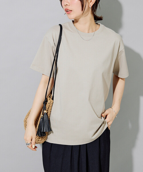 FREAK'S STORE（フリークスストア）の「限定展開　<接触冷感・吸水速乾・UVカット・抗菌・防臭>STORATECH(ストラテック) ベーシック 半袖 Tシャツ（Tシャツ/カットソー・レディース・ライトピンク/ブラック/その他13/ブラウン/チャコールグレー/オフホワイト/ブルー/ネイビー/ベージュ・MEDIUM/LARGE/SMALL）」の6枚目の写真