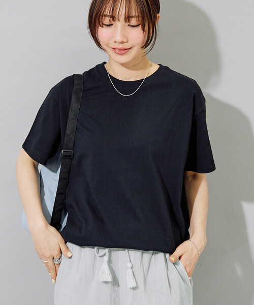 FREAK'S STORE（フリークスストア）の「限定展開　<接触冷感・吸水速乾・UVカット・抗菌・防臭>STORATECH(ストラテック) ベーシック 半袖 Tシャツ（Tシャツ/カットソー・レディース・ライトピンク/ブラック/その他13/ブラウン/チャコールグレー/オフホワイト/ブルー/ネイビー/ベージュ・MEDIUM/LARGE/SMALL）」の3枚目の写真