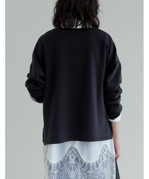 Re:EDIT（リエディ）の「[UVカット][接触冷感][シワになりにくい]マシュマロポンチスキッパートップス（Tシャツ/カットソー・レディース・ブラック/オフホワイト/杢グレー/レッド・MEDIUM/LARGE）」の6枚目の写真