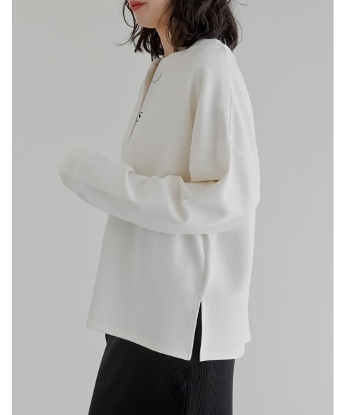 Re:EDIT（リエディ）の「[UVカット][接触冷感][シワになりにくい]マシュマロポンチスキッパートップス（Tシャツ/カットソー・レディース・ブラック/オフホワイト/杢グレー/レッド・MEDIUM/LARGE）」の10枚目の写真