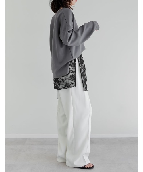 Re:EDIT（リエディ）の「[UVカット][接触冷感][シワになりにくい]マシュマロポンチスキッパートップス（Tシャツ/カットソー・レディース・ブラック/オフホワイト/杢グレー/レッド・MEDIUM/LARGE）」の14枚目の写真