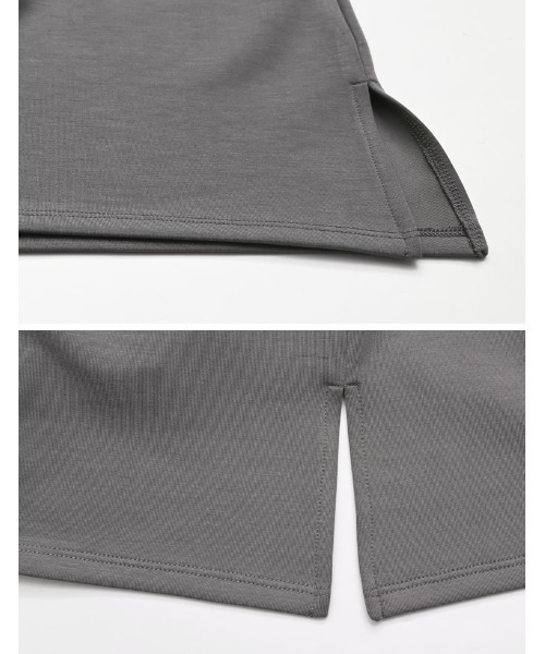Re:EDIT（リエディ）の「[UVカット][接触冷感][シワになりにくい]マシュマロポンチスキッパートップス（Tシャツ/カットソー・レディース・ブラック/オフホワイト/杢グレー/レッド・MEDIUM/LARGE）」の21枚目の写真