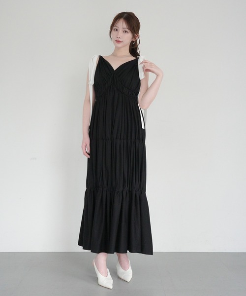 RIBBON SHOULDER CUT DRESS（ワンピース）｜EIMY ISTOIRE（エイミー