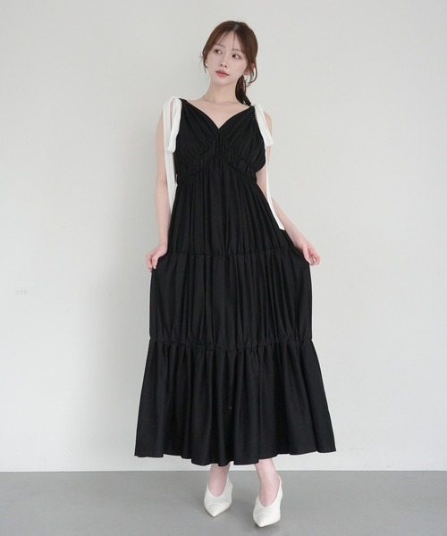 EIMY ISTOIRE(エイミーイストワール)の「RIBBON SHOULDER CUT DRESS(ワンピース・レディース・ホワイト/ライトピンク/ブラック・34/36)」の18枚目の写真