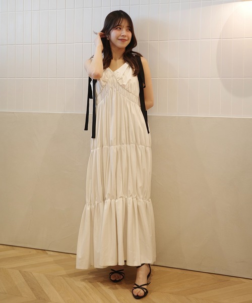 EIMY ISTOIRE（エイミーイストワール）の「RIBBON SHOULDER CUT DRESS