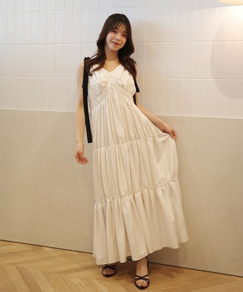 EIMY ISTOIRE(エイミーイストワール)の「RIBBON SHOULDER CUT DRESS(ワンピース・レディース・ホワイト/ライトピンク/ブラック・34/36)」の21枚目の写真