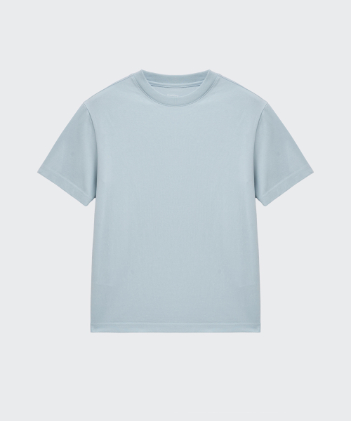 MUSINSA STANDARD KIDS（ムシンサスタンダードキッズ）の「[UVプロテクション] リラックスドクルーネックTシャツ [クラウディブルー]（Tシャツ/カットソー・レディース・その他・110/120/130/140/150/160）」の3枚目の写真