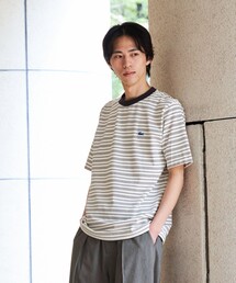 【SHIPS別注】LACOSTE: マイクロ ボーダー Tシャツ