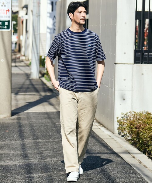 LACOSTE（ラコステ）の「【SHIPS別注】LACOSTE: マイクロ ボーダー Tシャツ（Tシャツ/カットソー・メンズ・ブラウン/ネイビー/ダークグレー・5/4/3/2）」の11枚目の写真
