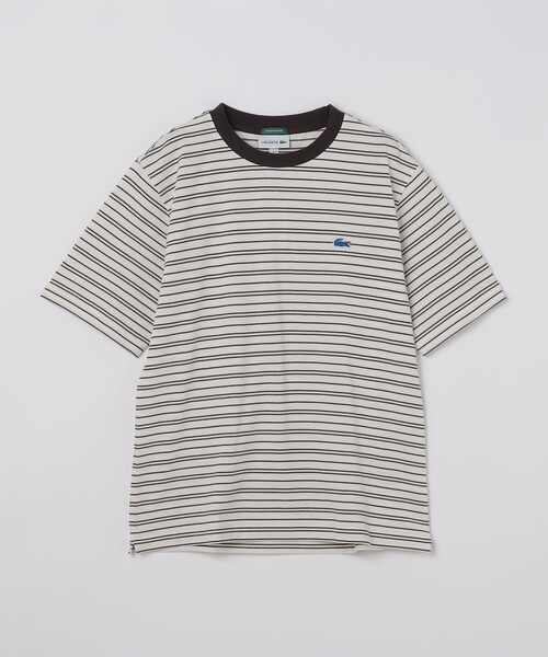 LACOSTE（ラコステ）の「【SHIPS別注】LACOSTE: マイクロ ボーダー Tシャツ（Tシャツ/カットソー・メンズ・ブラウン/ネイビー/ダークグレー・5/4/3/2）」の4枚目の写真